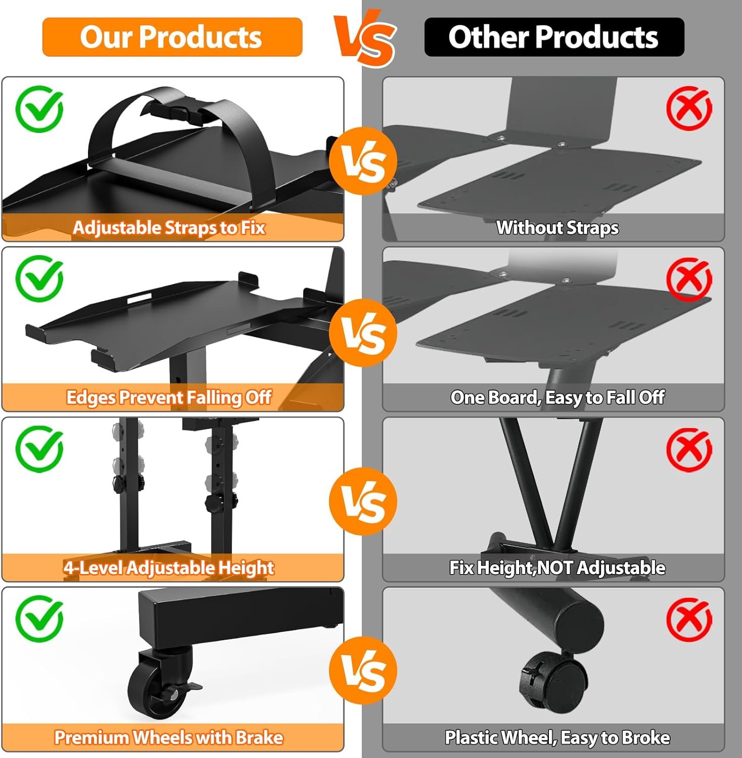 Adjustable Dumbbell Stand - Uboway Weight Stand with 4 Level Height Adjustment, Dumbbell Weight Rack with Tablet Holder and Durable Casters, Weight Holder for Adjustable Dumbbell Set, Home Gym Fitness (Bonus Foot Pads) - Image 3