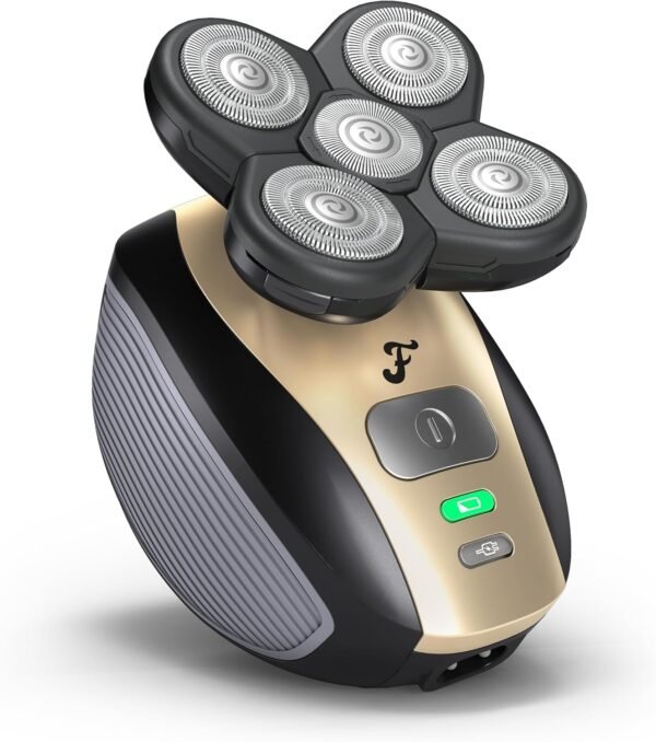 The FlexSeries Electric Head Hair Shaver - Freebird - Ultimate Mens Cordless Rechargeable Wet/Dry Skull & Bald Head Waterproof Razor with Rotary Blades, Clippers, Nose Trimmer, Brush, Massager - Image 2