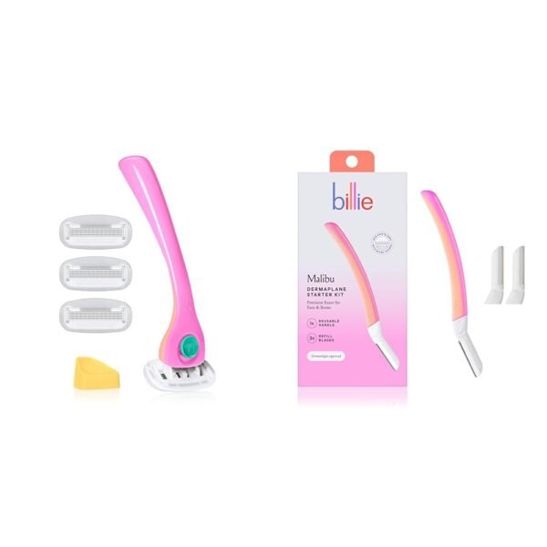 Billie Razors for Women Shave Kit with 5 Blades + Dermaplane Starter Kit with 3 Refill Blades for Facial Hair Removal - Image 2