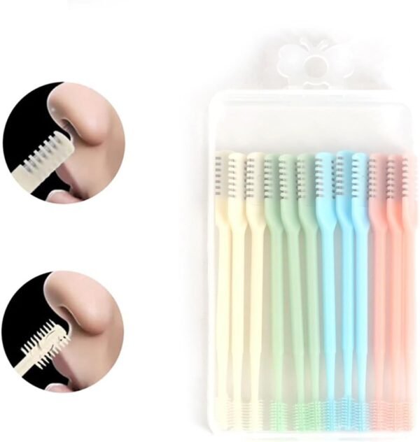 VANANA Nasal Hair Cutter, Manual Nose Hair Trimmer 360 Degree Rotate to Clean Double Sided Head Brush Nose Hair Plucker for Women Men, with Storage Box (12 Pieces, Multicolor) - Image 5