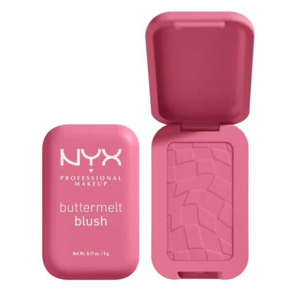 NYX PROFESSIONAL MAKEUP Buttermelt Powder Blush, Fade and Transfer-Resistant Blush, Up to 12HR Make Up Wear, Vegan Formula - For The Butta - Image 2