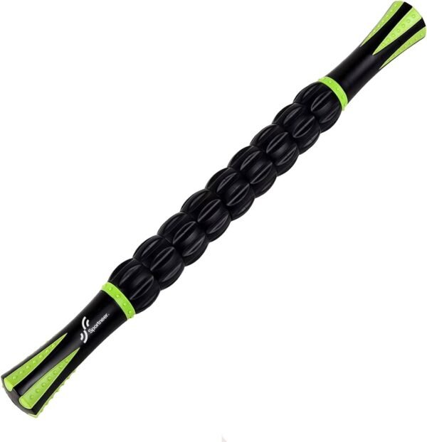 Sportneer Muscle Roller Stick - Massage Stick for Athletes - Reducing Soreness and Muscle Strain, Soothing Legs Cramps - Physical Therapy & Body Recovery - Black Green - Image 2