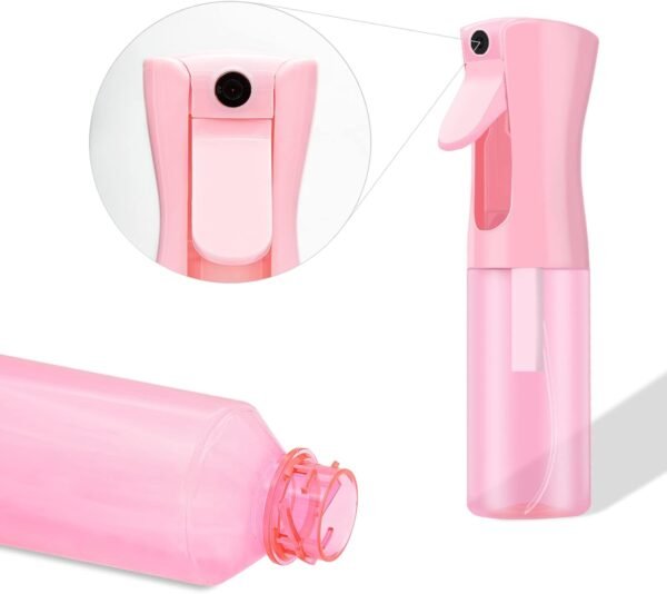 Empty Spray bottles, Continuous Spray Bottle for Hair, Spray Water Bottle Fine Mist Refillable, Skin Care, Showering Pets, Plants, travel, Ironing and Cleaning 6.8 Ounce (1 Pack, Pink) - Image 7
