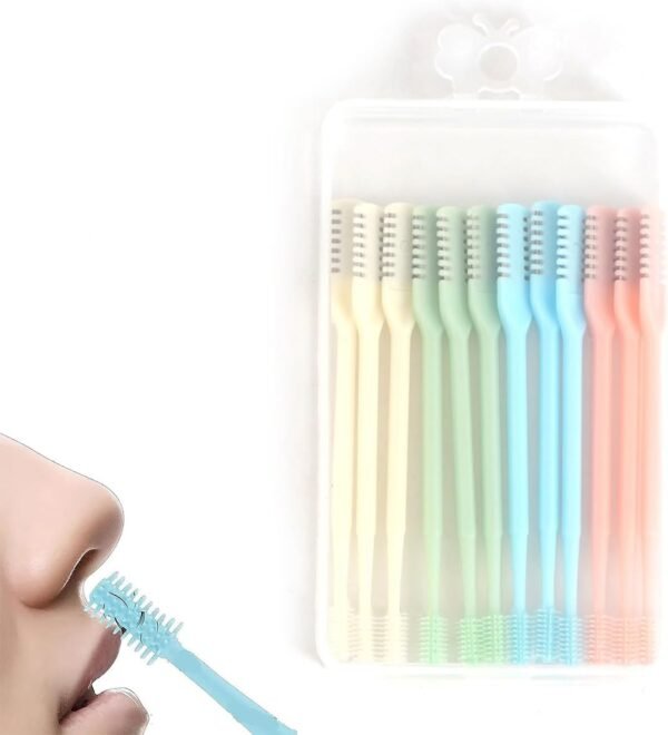 VANANA Nasal Hair Cutter, Manual Nose Hair Trimmer 360 Degree Rotate to Clean Double Sided Head Brush Nose Hair Plucker for Women Men, with Storage Box (12 Pieces, Multicolor) - Image 3