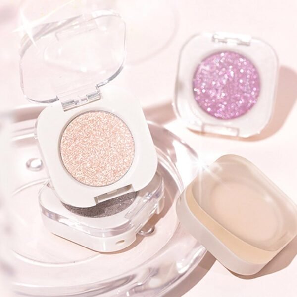 Monochrome Glittler Eyeshadow, light Shimmer eyeshadow, pressed glitter eyeshadow, Glittler Matte Pressed Powder Single Vegan Eyeshadow; Talc, Paraben & Cruelty Free, Slive Glitter (12) - Image 7