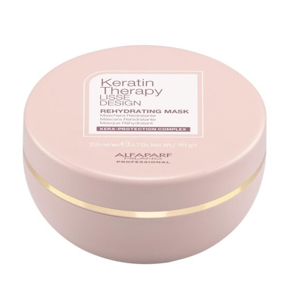 Alfaparf Milano Lisse Design Keratin Therapy Rehydrating Hair Mask - Post Keratin Treatment Deep Conditioning Hair Mask for Frizz Control & Moisture Retention - Dry Hair Treatment (6.7 oz) - Image 2