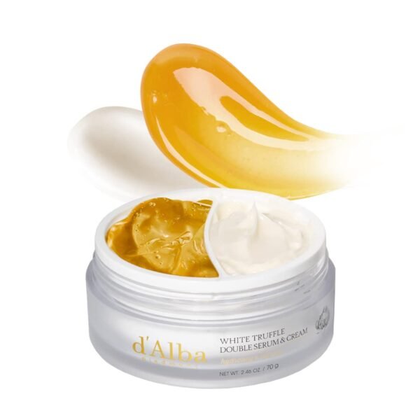 d'alba Piedmont Italian White Truffle Double Serum & Cream, Vegan Skincare, 2-in-1 Face Moisturizer, Vegan Collagen, Skin Firming and Tightening, Non Comedogenic, Suitable for All Skin Types (2.46 oz) - Image 2