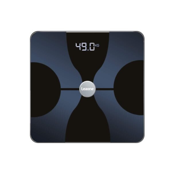 Leaone Bluetooth Body Fat Scale USB Rechargeable Smart Digital Bathroom Weight Scale Body Composition Analyzer with iOS & Android App for Body Weight Fat Water Black 1Lb - Image 2
