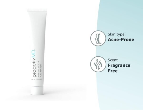ProactivMD Adapalene Gel Acne Treatment - Prescription Strength Retinoids for Face and Body Acne, .1% Solution, 1.6 Oz, Unscented - Image 8