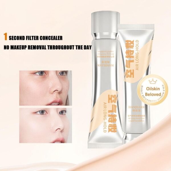 30g Air Holding Filter Liquid Foundation Waterproof Liquid Foundation Full Coverage Moisturizing Concealer Oil Control Nude Makeup Foundation Long-Lasting Waterproof BB Cream - Image 4
