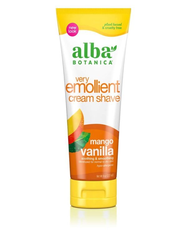 Alba Botanica Very Emollient Cream Shave, Mango Vanilla, 8 Oz - Image 2