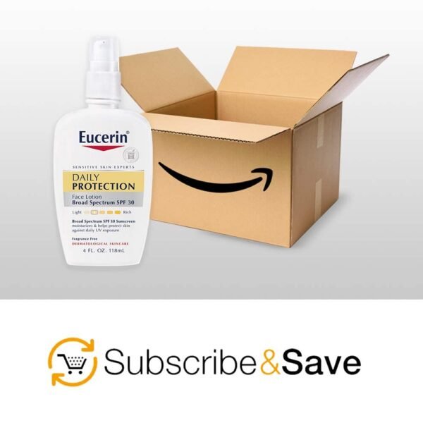 Eucerin Daily Protection Face Lotion with Broad Spectrum SPF 30 Sunscreen, Face Sunscreen Moisturizes and Helps Protect Sensitive, Dry Skin, Fragrance Free, 4 Fl Oz (Packaging May Vary) - Image 10