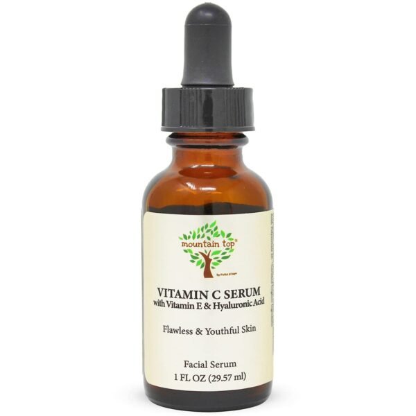 MOUNTAIN TOP 20% Vitamin C Serum with Hyaluronic Acid, Witch Hazel, Vitamin E and Argan Oil for Reduces Appearance of Dark Spots, Acne, Wrinkles for Men & Women - Image 2