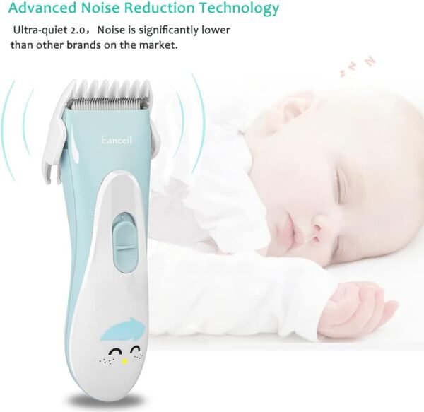 Baby Hair Clippers, Ceramic Blade Electric Kids Hair Trimmer, Ultra-Quiet Cordless Rechargeable Waterproof Haircut Kit for Kids & Adult - Image 6