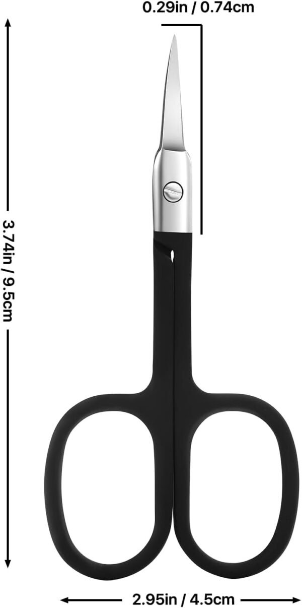 Nose Hair Trimmer for Women and Men, Premium Grooming Scissors with Curved Tip Clippers for Facial Hair,Eyebrow, Nose Hair, Mustache, Beard, Eyelashes, Ear - Image 3