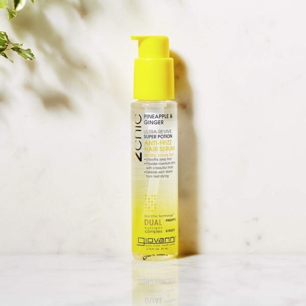 GIOVANNI 2chic Ultra-Revive Leave in Conditioner - Anti-Frizz Styling Elixir to Help Moisturize Dry, Unruly Hair, Enriched with Pineapple & Ginger, Works Great with Curly Hair, Color-Safe - 4 oz - Image 5