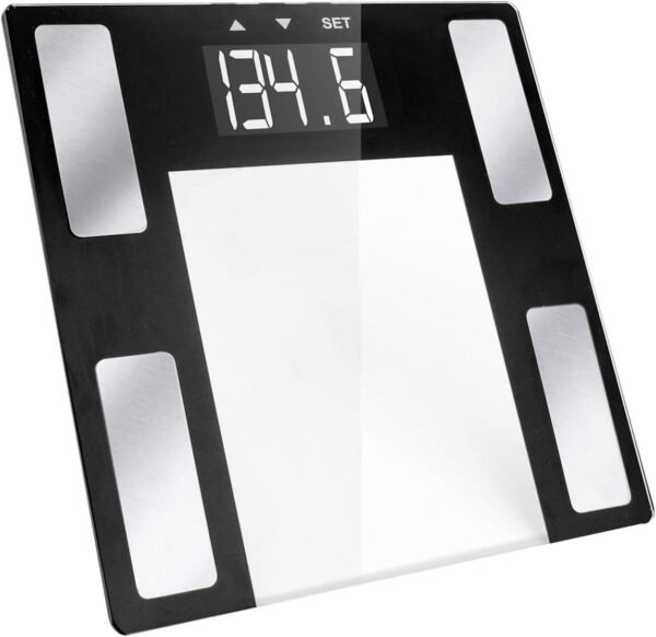 Vivitar PS-V163-S Body Analysis Digital Bathroom Scale With An Easy To Read LCD Display Wireless Weight Smart Body Fat Scale Sleek Tempered Glass Platform, Large Display, 400 Pounds, Silver - Image 2