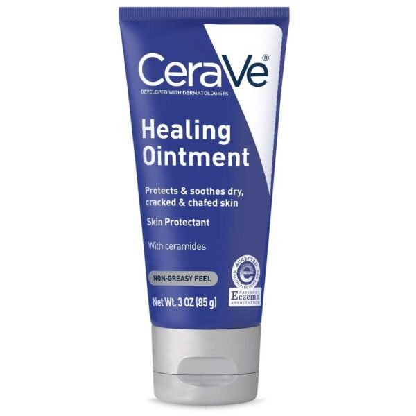 CeraVe Healing Ointment, Hydrating Skin Protectant With Petrolatum, Hyaluronic Acid & Ceramides, Face & Body Skin Barrier Repair For Cracked, Chafed, Dry Skin, Fragrance Free & Lanolin Free, 3 Oz - Image 2