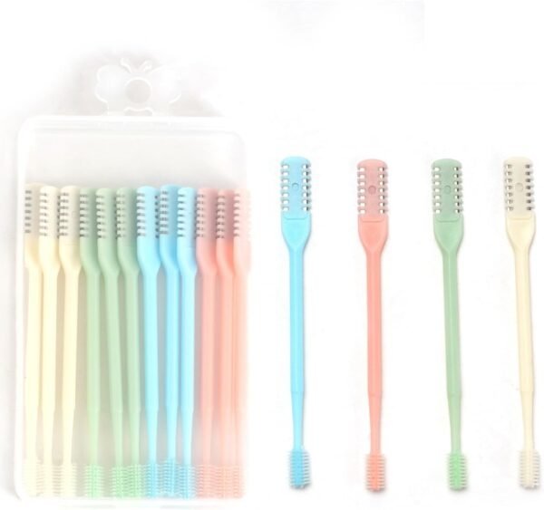 VANANA Nasal Hair Cutter, Manual Nose Hair Trimmer 360 Degree Rotate to Clean Double Sided Head Brush Nose Hair Plucker for Women Men, with Storage Box (12 Pieces, Multicolor) - Image 2