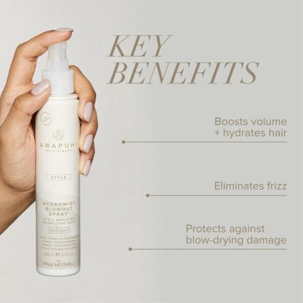 Awapuhi Wild Ginger by Paul Mitchell HydroMist Blowout Spray, Style Amplifier, Weightless Hold, For All Hair Types, 5.1 fl. oz. - Image 3