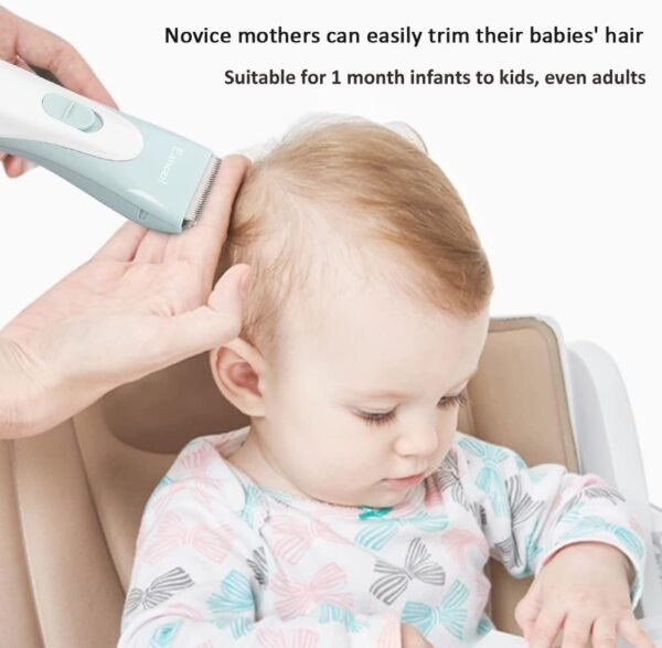 Baby Hair Clippers, Ceramic Blade Electric Kids Hair Trimmer, Ultra-Quiet Cordless Rechargeable Waterproof Haircut Kit for Kids & Adult - Image 4