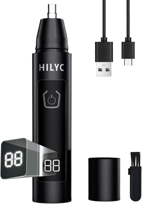 Ear and Nose Hair Trimmer, USB Rechargeable, Painless, for Eyebrow and Facial Hair, Men and Women，Electric Waterproof Facial Hair Remover Epilator Shaver with Dual Edge Blades for Easy Cleansing - Image 2