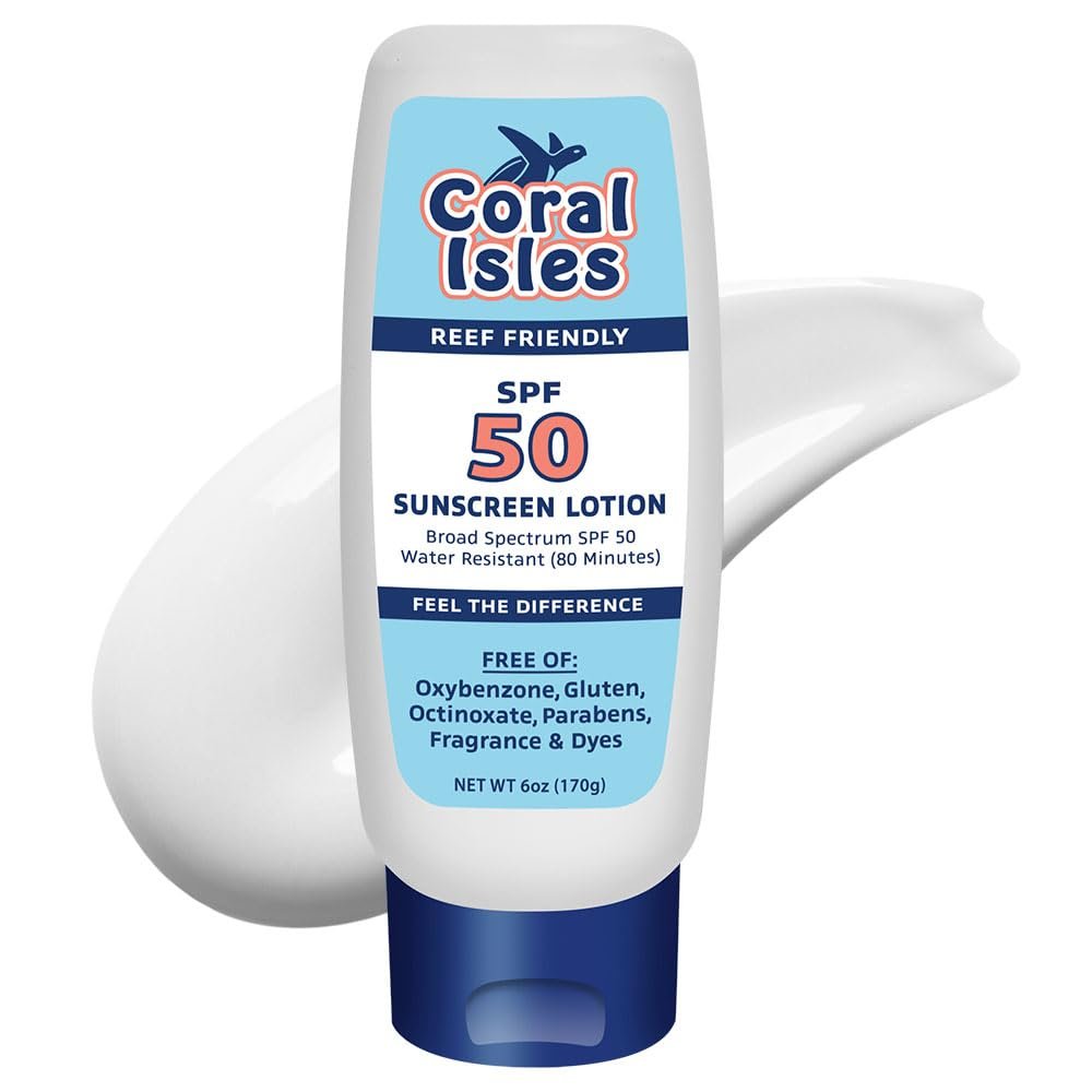 Sunscreen SPF 50 | Hawaii Compliant as Reef Safe | Octinoxate & Oxybenzone Free | Broad Spectrum UVA/UVB Protection | Water Resistant 80 Min. | Fragrance Free | 6 Fl Oz Lotion - Image 2