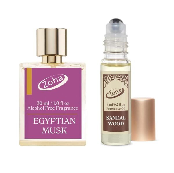 Zoha Perfumes Sandalwood & Egyptian Musk Perfume Oil Roll On Bundle, Alcohol-Free, Long-Lasting Fragrance for Women & Men, Premium Quality Scents - Image 2