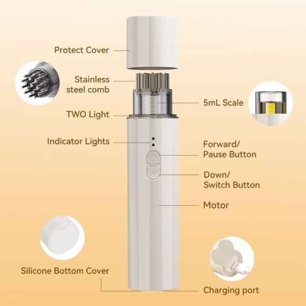 Electric Hair Oil Applicator and Scalp Massager 2 in 1, Latest Scalp Oil Applicator for ALL Hair Essential Oil Serum, Electric Quantitative Oil Dispensing Brush Handheld Hair Oil Dispenser Comb - Image 5