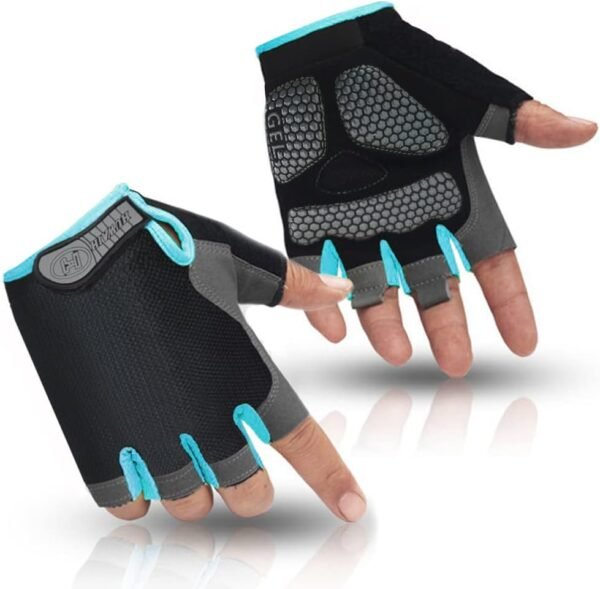 HuwaiH Cycling Gloves for Men/Women Anti-Slip Shock-Absorbing Biking Gloves Half Finger Gel Pad Bicycle Gloves Breathable Bike Gloves - Image 2