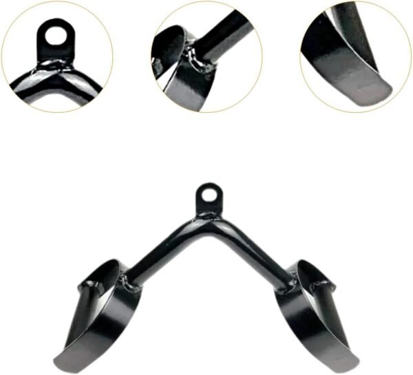 rockible Tricep Press Down Bar with Non Slip Grip V Bar LAT Pull Down Bar Double D Handle Cable Attachment for Bodybuilding Rowing - Image 3