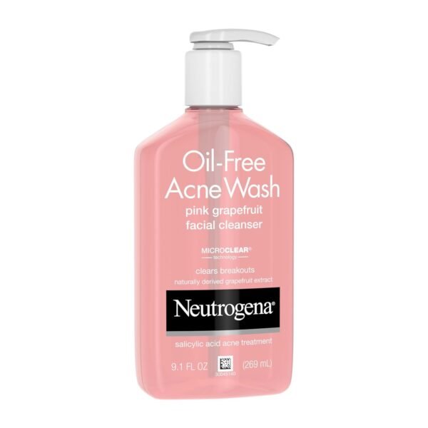 Neutrogena Oil-Free Salicylic Acid Pink Grapefruit Pore Cleansing Acne Wash and Facial Cleanser with Vitamin C, 9.1 fl. oz - Image 6