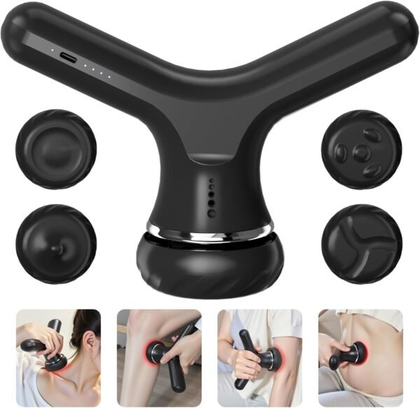 Massage Gun Deep Tissue,Handheld Muscle Massager,2-in-1 Cordless Electric Neck Massager for Neck, Shoulder, Leg,Back Muscle Pain Relief,Gifts for Women Men - Image 2