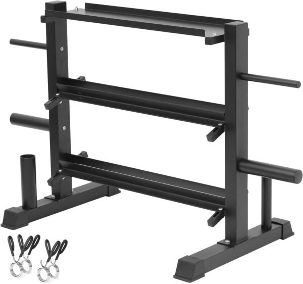 Adjustable Dumbbell Rack, Dumbbell Set with Storage Rack for Kettlebells, Weight Organizer Stand, Weight Rack, Kettlebell Rack - Image 2