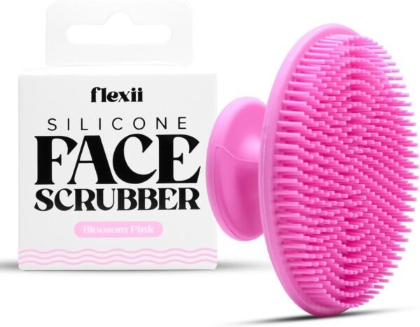 flexii® Silicone Face Scrubber - Gentle Facial Scrubber for Sensitive Skin, Exfoliating Face Scrubber, Face Wash Brush, Facial Cleansing Brush for Men and Women - Pink - Image 2