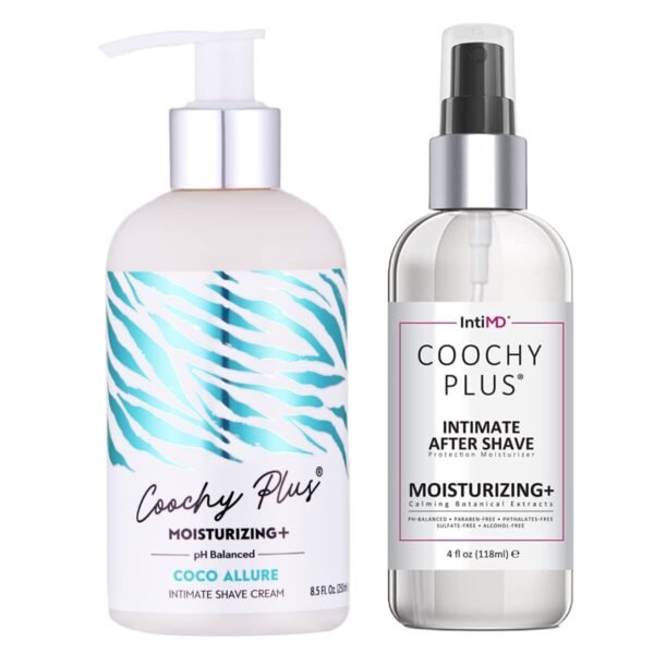 IntiMD Coochy Plus Intimate Shaving Complete Kit - Coco Allure & Organic After Shave Protection Soothing Moisturizer Mist - Antioxidant Formula Prevents Razor Burns, Itchiness & Ingrown Hair - Image 2