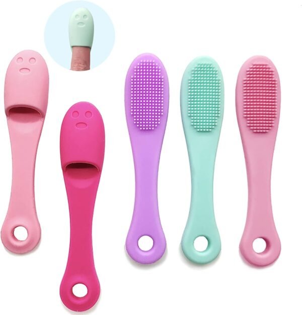 5-Pack Soft Silicone Manual Facial Cleansing Brushes, Face Scrubber Cleanser Brush for Gently and Effectively Cleaning, Removing Blackheads and Massaging - Image 2