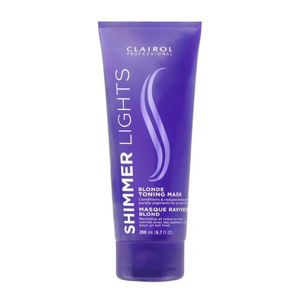 Clairol Professional Shimmer Lights Violet Toning Mask for Neutralizing Brassy Tones with Refreshing Blonde Hair Results - Image 2