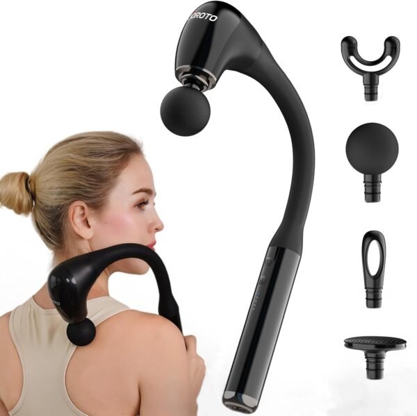 JOROTO Massage Gun Deep Tissue with Extended Handle Neck Shoulder Back Massager for Pain Relief Percussion Massager Gun for Muscles with 4 Massage Heads & 5 Speed Levels Birthday Christmas Gift - Image 2