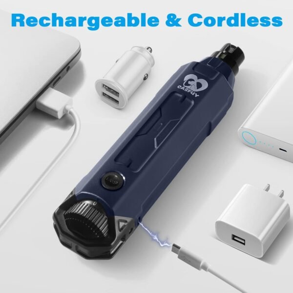 Casfuy 6-Speed Dog Nail Grinder - Newest Enhanced Pet Nail Grinder Super Quiet Rechargeable Electric Dog Nail Trimmer Painless Paws Grooming & Smoothing Tool for Large Medium Small Dogs (Blue) - Image 7