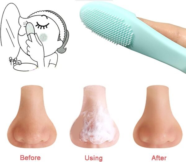 5-Pack Soft Silicone Manual Facial Cleansing Brushes, Face Scrubber Cleanser Brush for Gently and Effectively Cleaning, Removing Blackheads and Massaging - Image 4