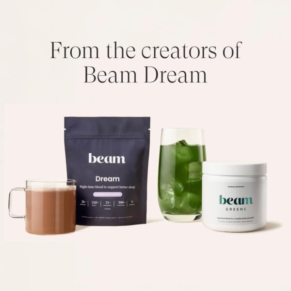 Beam Greens Powder, Greens Superfood Powder, Greens Supplement for Gut Health, Vegan, Non GMO Organic Greens Blend, Daily Greens with Ashwagandha, Vitamin C, B12, B6, D, Strawberry Kiwi, 15 Servings - Image 8