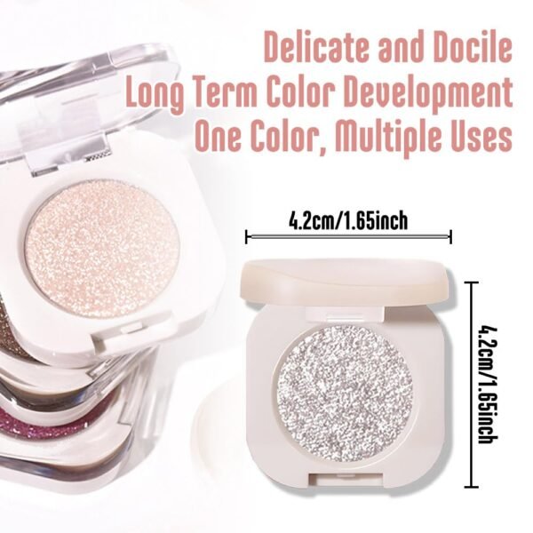 Monochrome Glittler Eyeshadow, light Shimmer eyeshadow, pressed glitter eyeshadow, Glittler Matte Pressed Powder Single Vegan Eyeshadow; Talc, Paraben & Cruelty Free, Slive Glitter (12) - Image 6