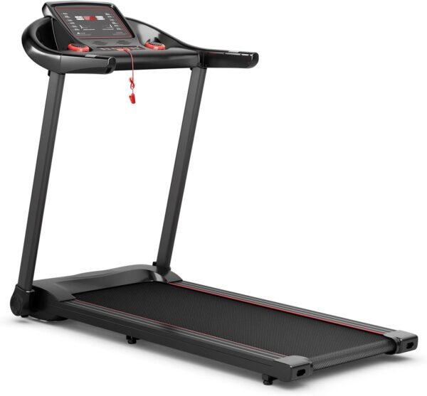 GYMAX Foldable Treadmill, 2.25HP Folding Treadmill with LED Monitor, 12 Preset Programs, APP Control, Blue Tooth Speaker & Pulse Sensor, Portable Compact Small Treadmill for Apartment/Home/Gym - Image 2
