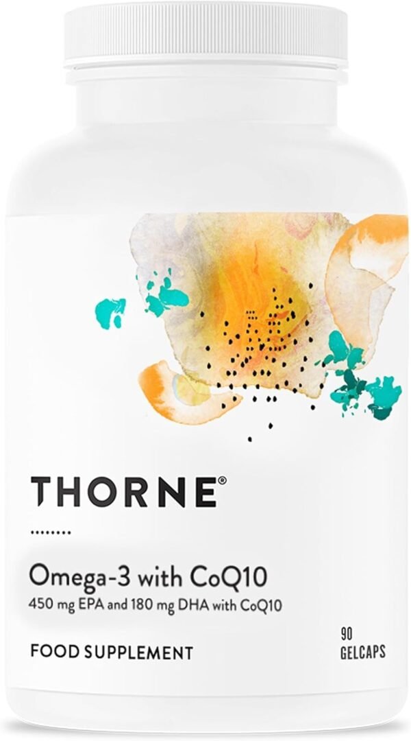 THORNE Omega-3 with CoQ10 - Omega-3 Fatty Acids Supplement with CoQ10 - EPA and DHA - 90 Gelcaps - Image 2