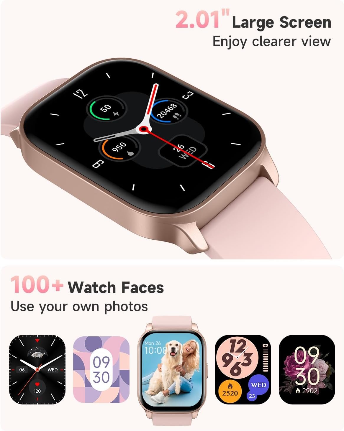 Smart Watch for Women, Smartwatch Compatible Android Phone and iOS Phone, Answer/Make Calls, Fitness Tracker, Heart Rate/Sleep Tracker/100 Sports/IP68 Waterproof - Image 8