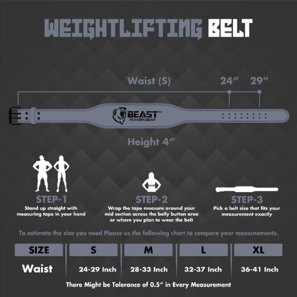 Weight Lifting Belt 4inch Leather Belt With Free Wrap - Foam Padded Back Support Gym Belt for Bodybuilding Squat Deadlift Weightlifting Belt Men Women - Image 8