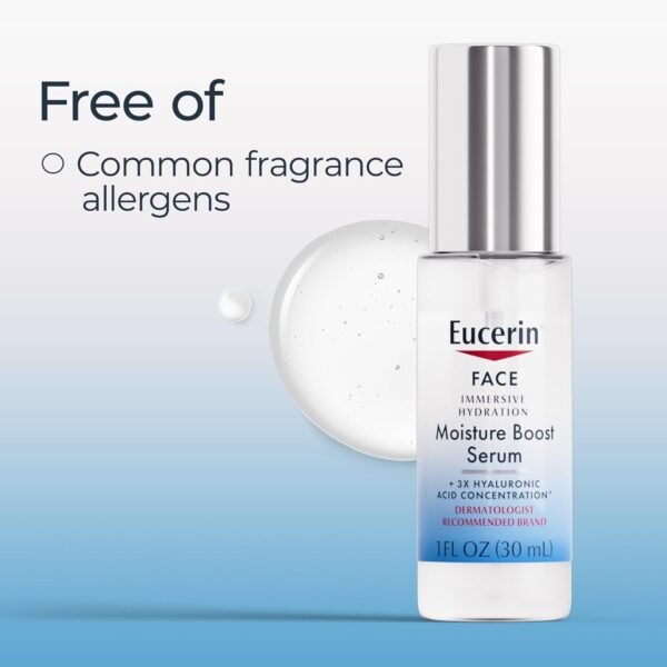 Eucerin Face Immersive Hydration Moisture Boost Face Serum, Ultra-Lightweight Hyaluronic Acid Serum Smooths Fine Lines and Wrinkles, 1 Fl Oz Bottle - Image 8