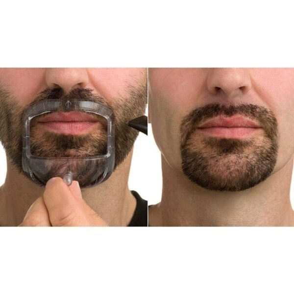 Goatee Shaper For Men, Beard Grooming Kit For Men, Barber Accessories, Moustache Beard Shaper For Men, Saves Time & Gives You Perfect Symmetric Beard At Home (Transparent) - Image 2