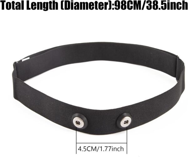 Heart Rate Monitor Replacement Chest Strap Compatible with Polar H7 H1 Wahoo Tickr Garmin,Adjustable Waterproof Replacement Soft Chest Band,Black - Image 4
